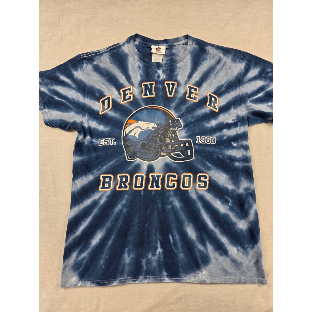 NFL Teamβ Apparel Denver Broncos Tie Dye Graphic T-Shirt Blue Mens Medium